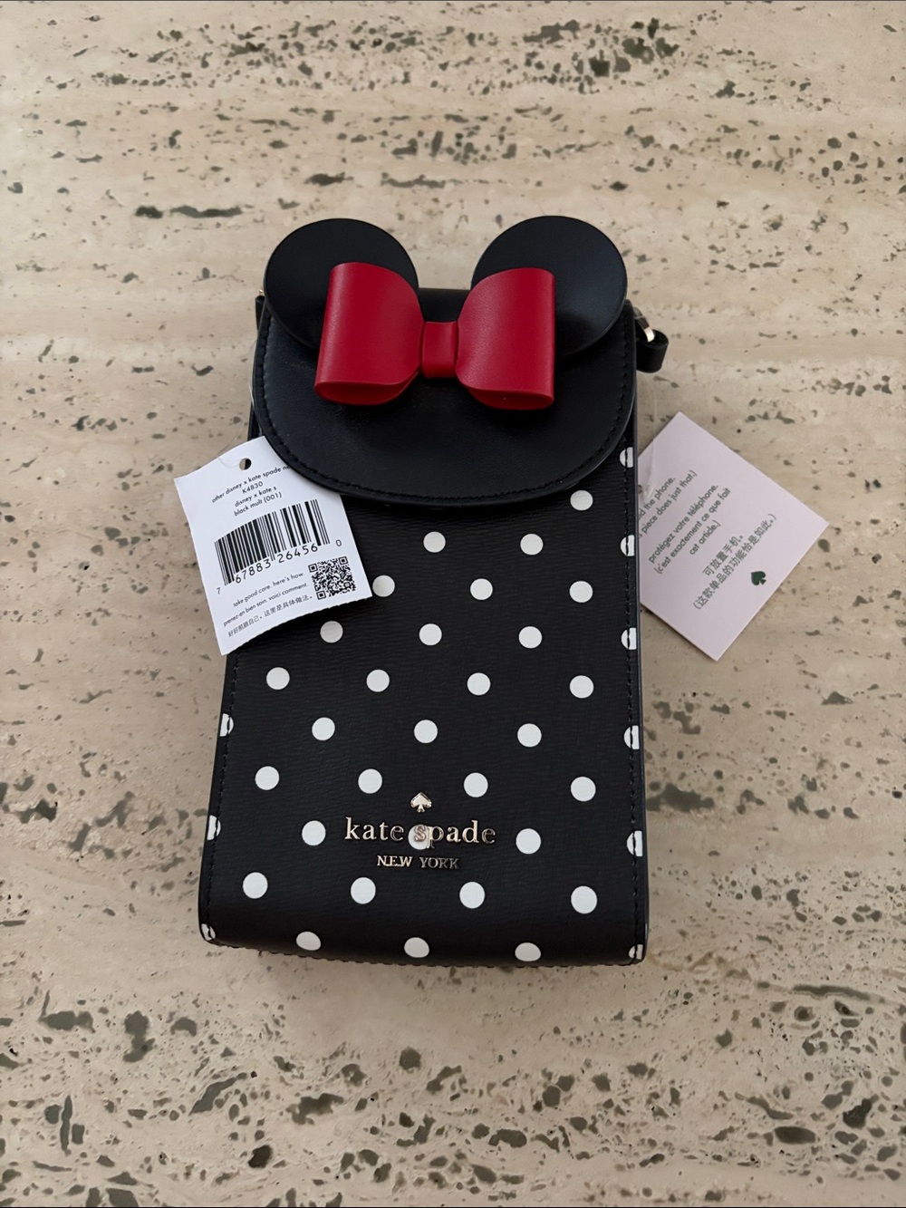 Kate Spade X Disney Minnie Mouse North South Flap Phone Crossbody